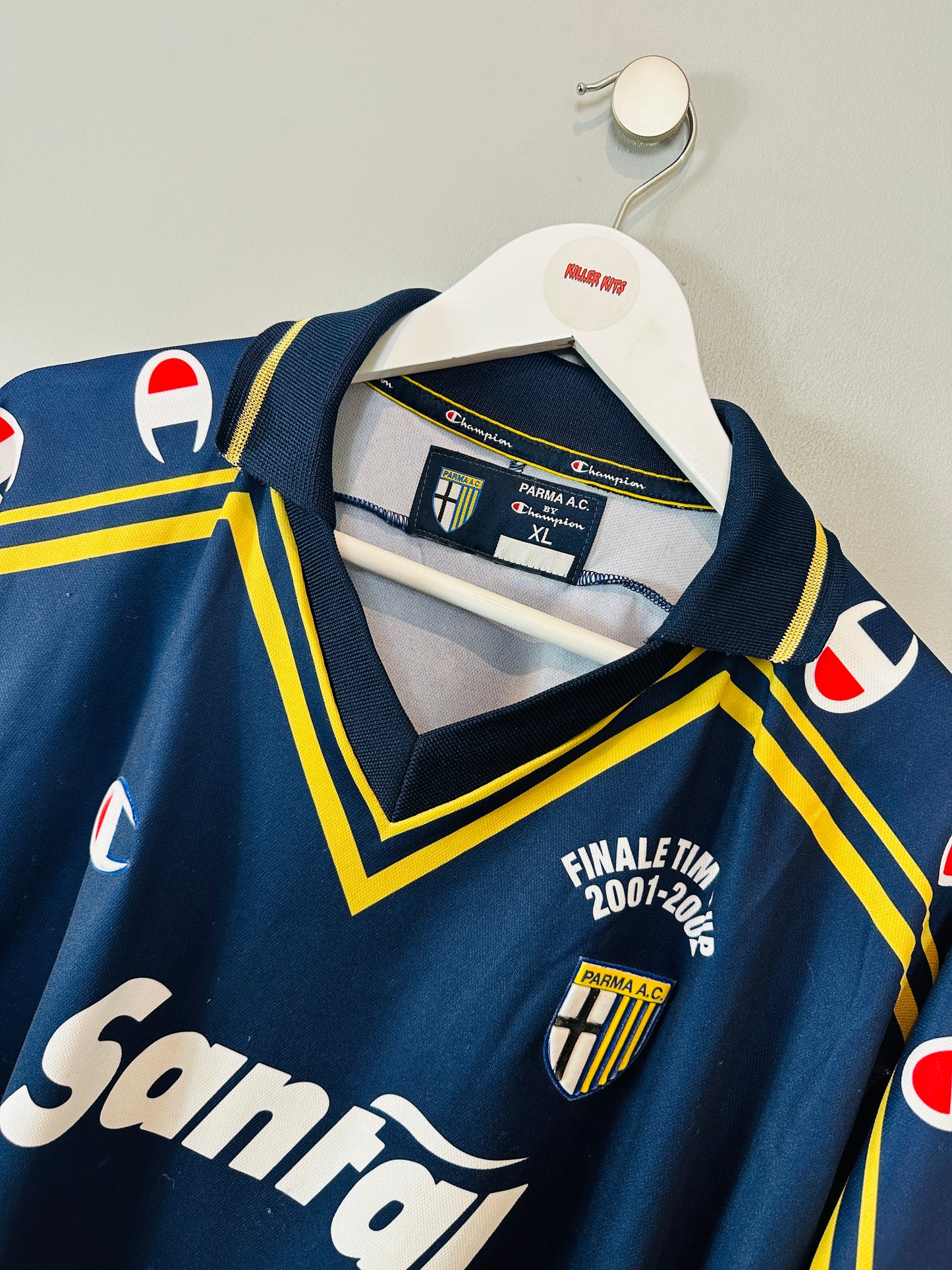PARMA 2001/02 'SIGNED FINALE TIM CUP' AWAY SHIRT (XL) CHAMPION