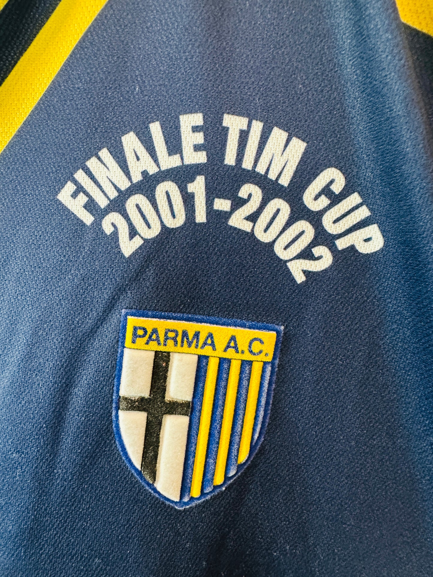 PARMA 2001/02 'SIGNED FINALE TIM CUP' AWAY SHIRT (XL) CHAMPION
