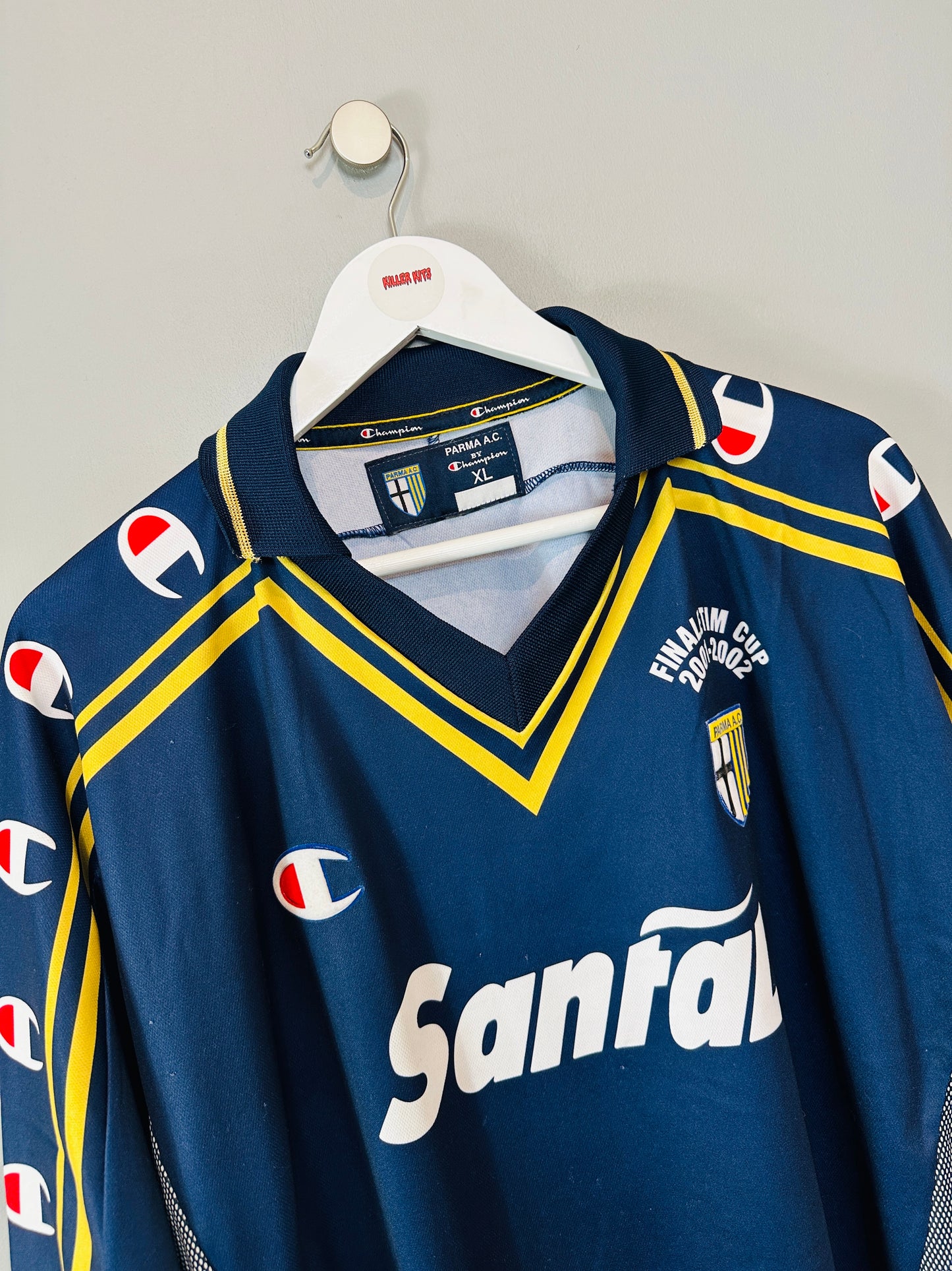 PARMA 2001/02 'SIGNED FINALE TIM CUP' AWAY SHIRT (XL) CHAMPION
