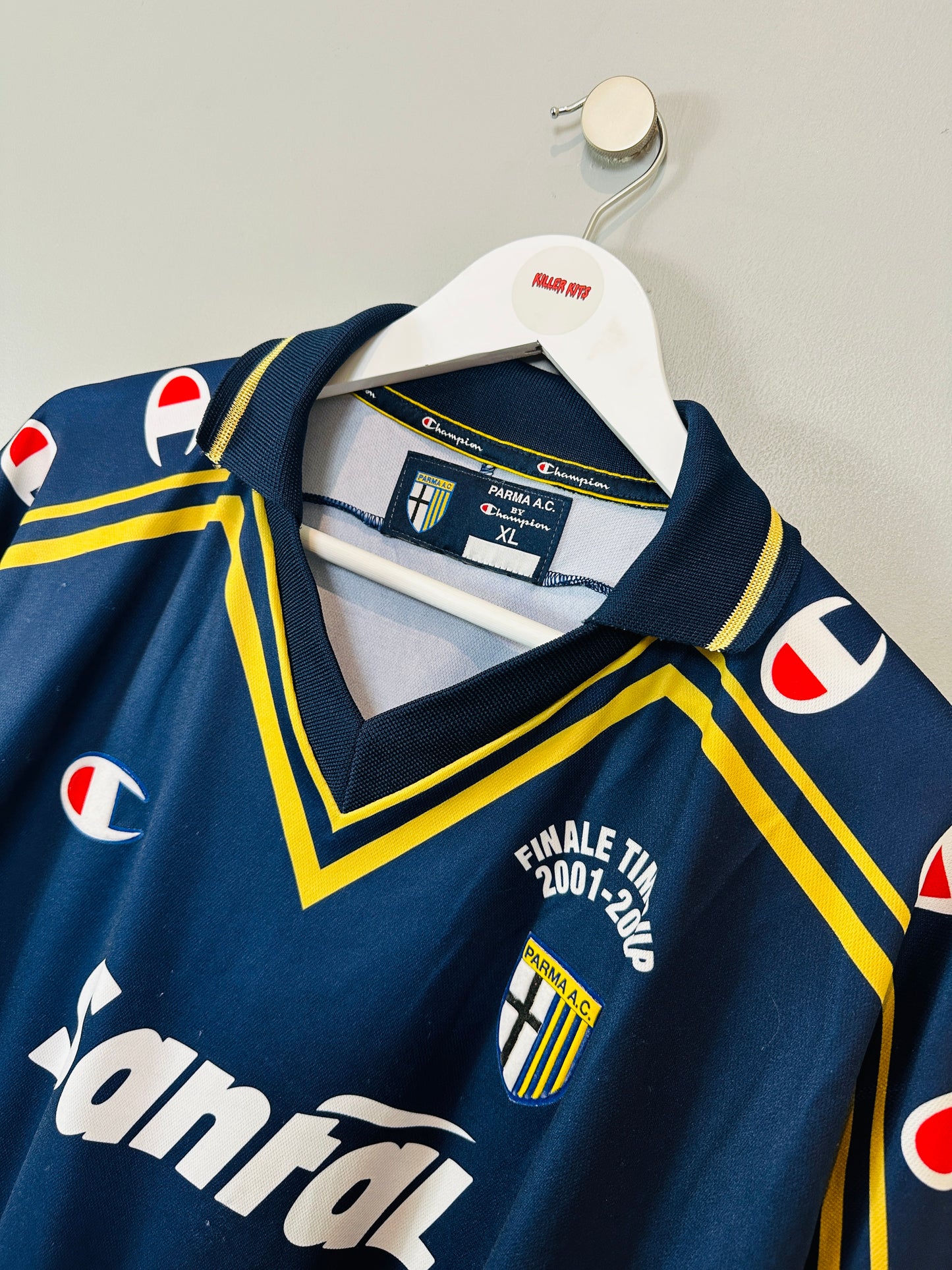 PARMA 2001/02 'SIGNED FINALE TIM CUP' AWAY SHIRT (XL) CHAMPION