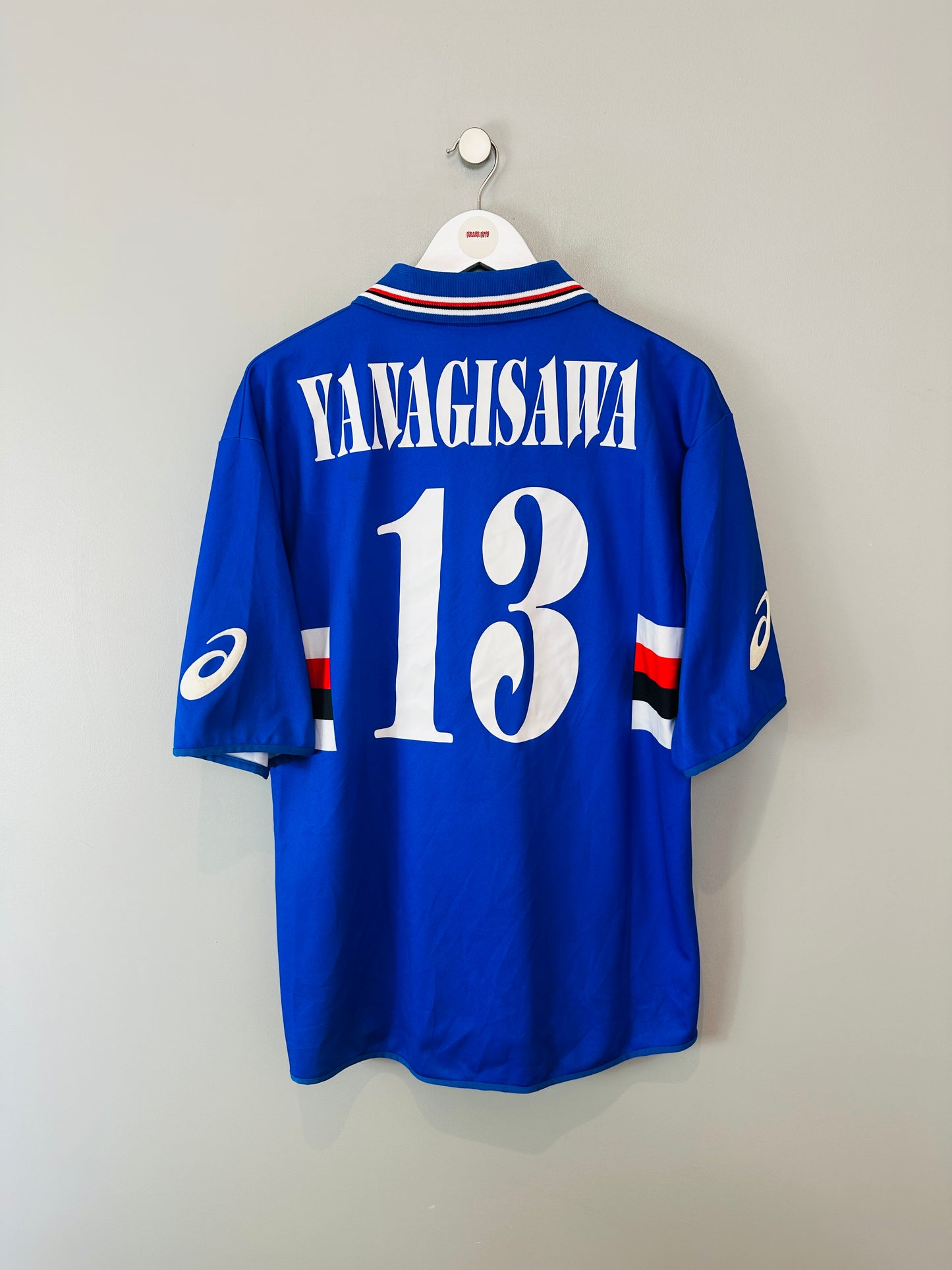SAMPDORIA 2003/04 HOME SHIRT (L) ASICS (YANAGISAWA #13)