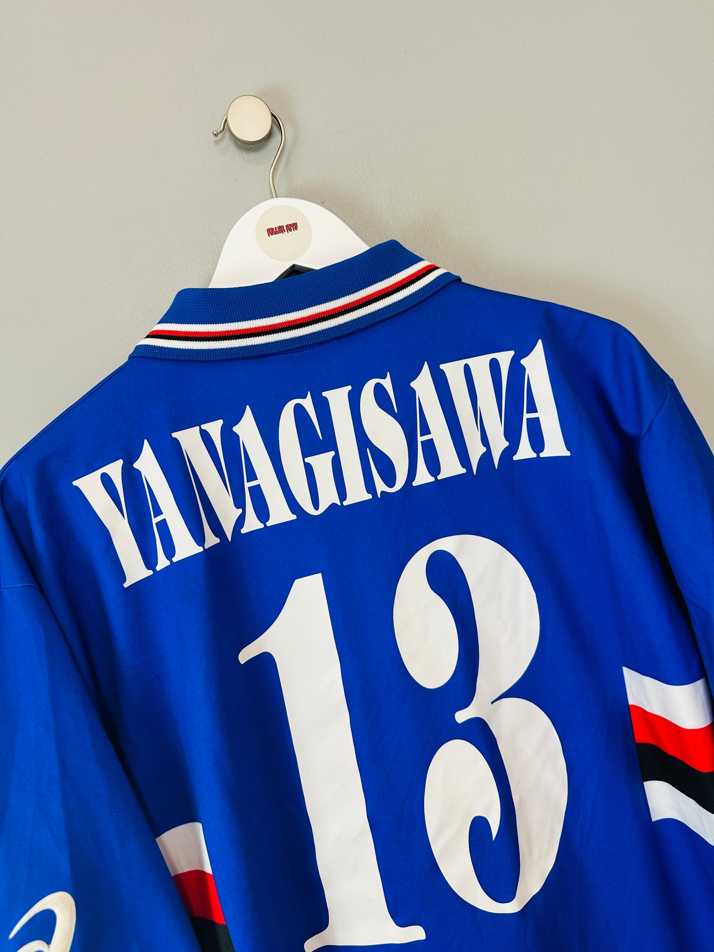 SAMPDORIA 2003/04 HOME SHIRT (L) ASICS (YANAGISAWA #13)