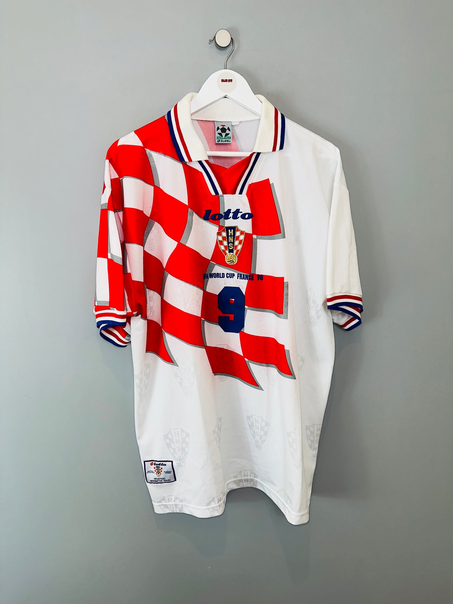 CROATIA 1998/01 HOME SHIRT (XL) LOTTO (ŠUKER #9)
