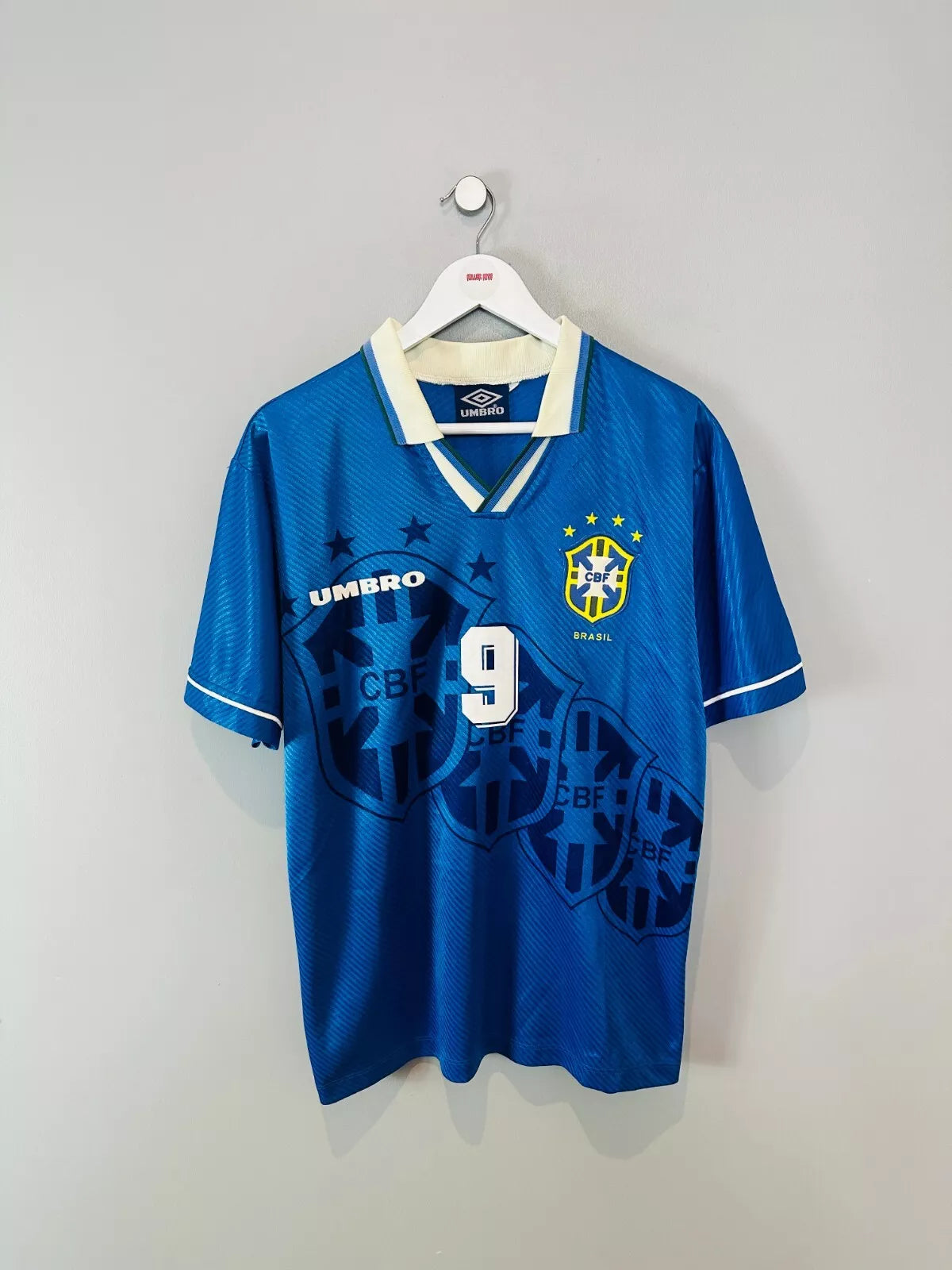 BRAZIL 1994/97 AWAY SHIRT (M) UMBRO (RONALDO #9)