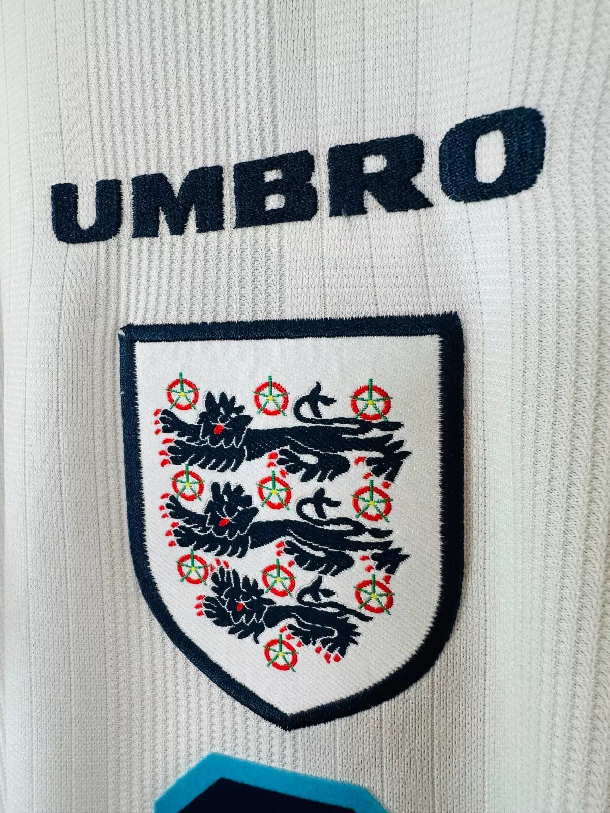 ENGLAND 1996 HOME SHIRT (M) UMBRO (GASCOIGNE #8)