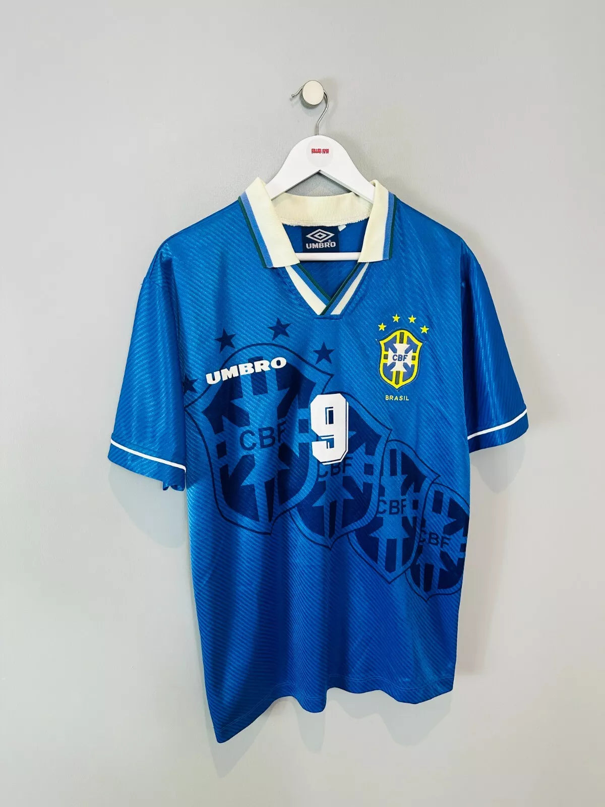 BRAZIL 1994/97 AWAY SHIRT (M) UMBRO (RONALDO #9)